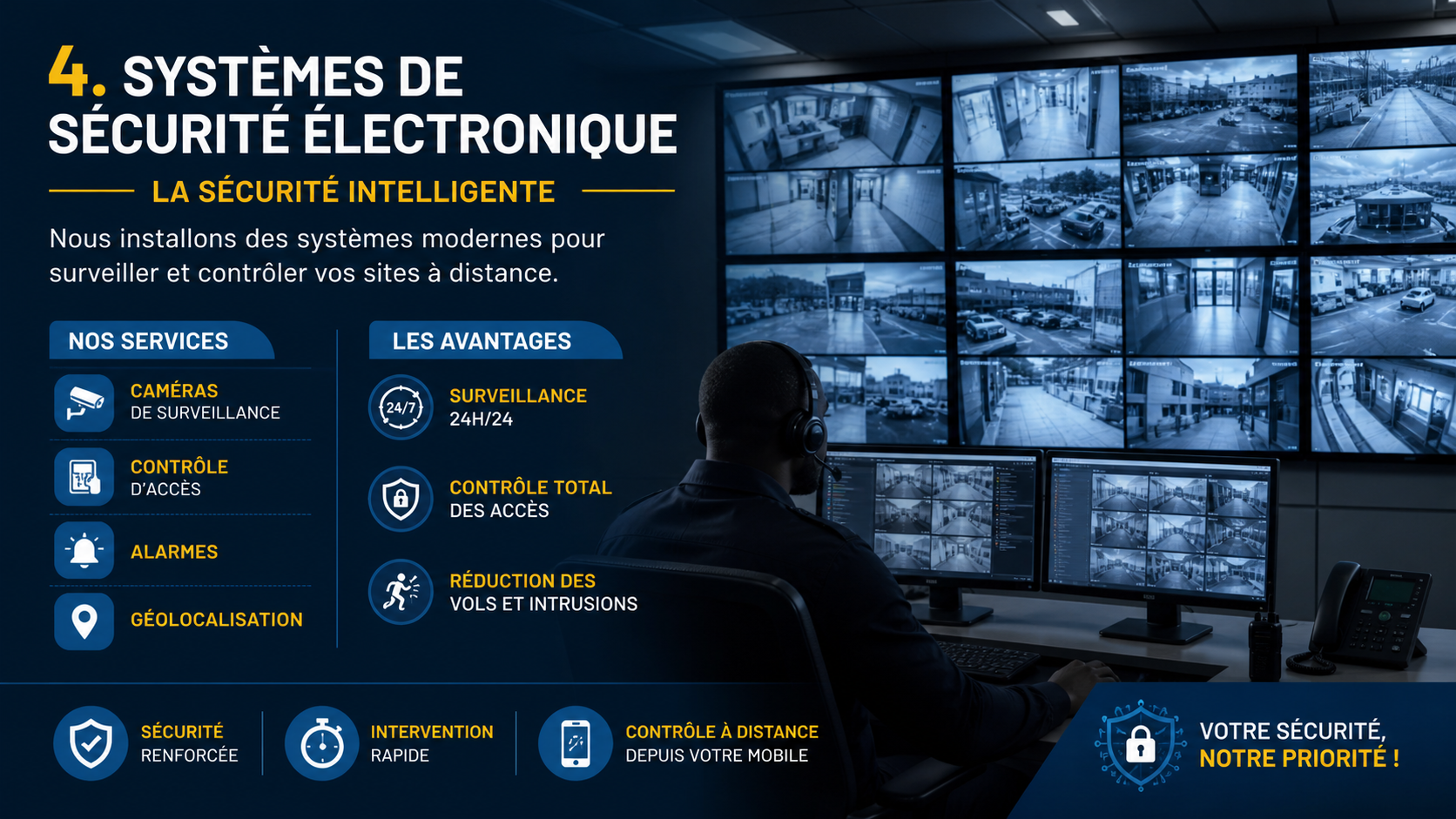 Écrans de surveillance